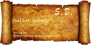 Sallai Dezső névjegykártya