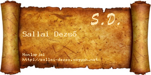 Sallai Dezső névjegykártya